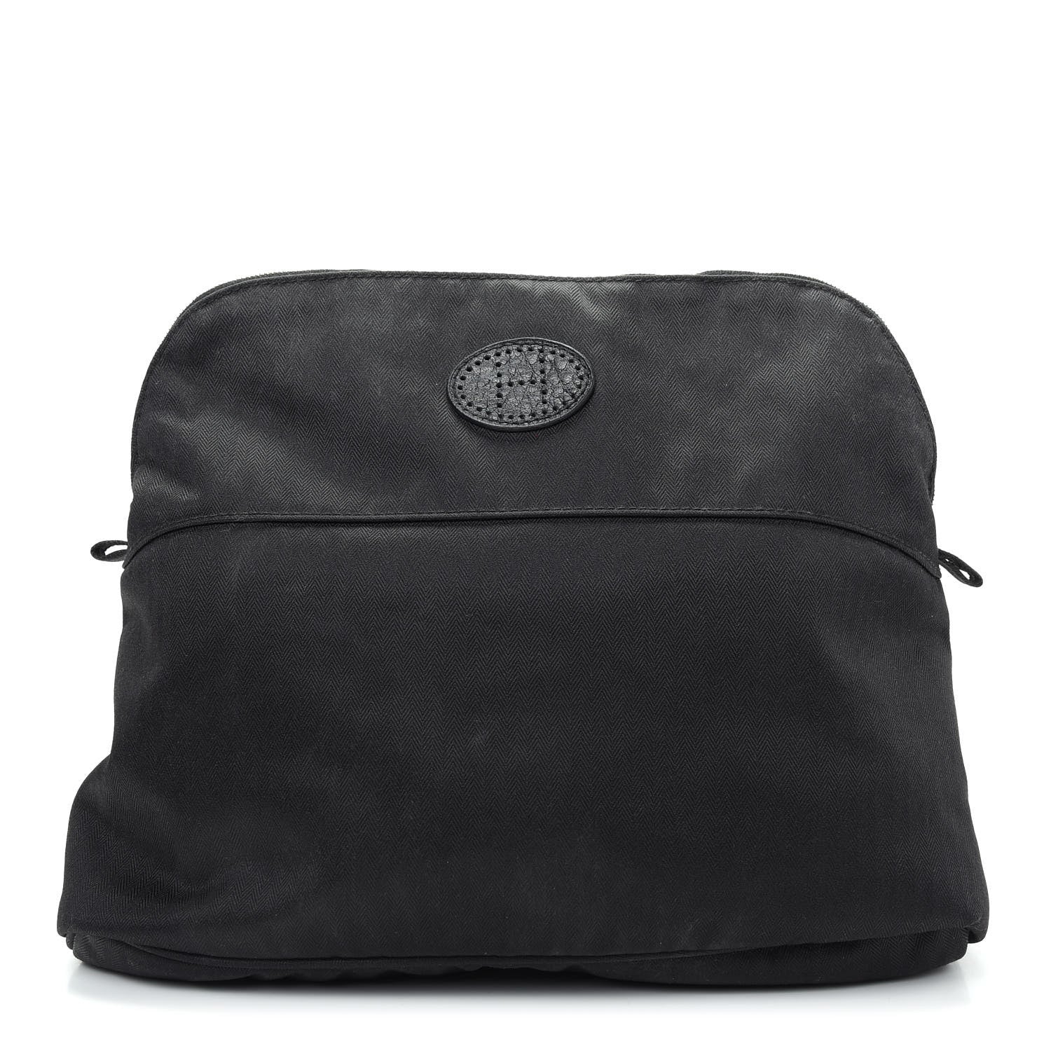 Hermes Cotton Canvas Bolide Travel Cosmetic Pouch Black 1 of 12