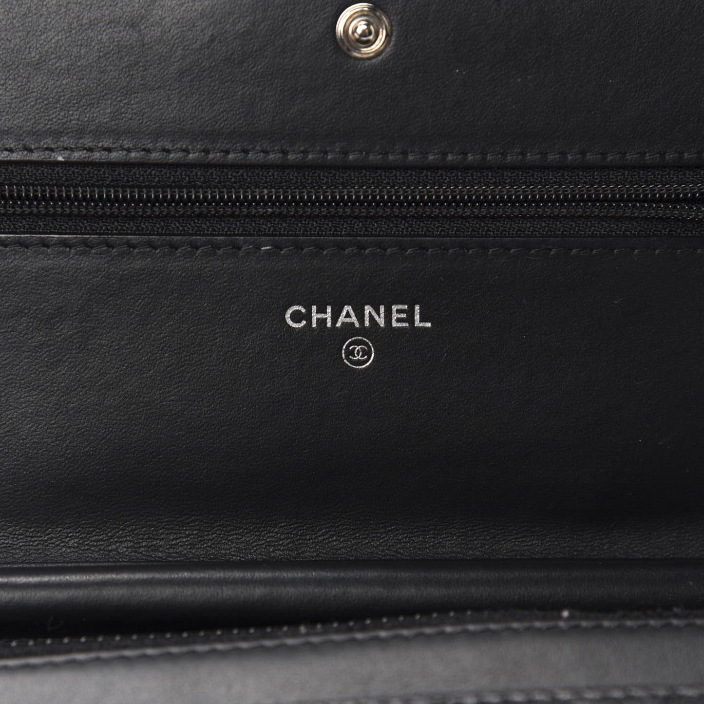 Calfskin Quilted Boy Wallet On Chain WOC Black
