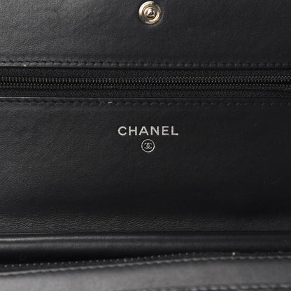 Chanel Calfskin Quilted Boy Wallet On Chain WOC Black 8 of 13