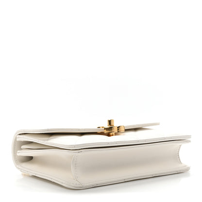 Chanel Shiny Calfskin Quilted Mini Metal Top Handle Flap White 4 of 11