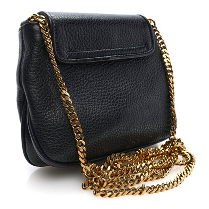 Gucci Pebbled Calfskin Small 1973 Chain Shoulder Bag Black 3 of 11