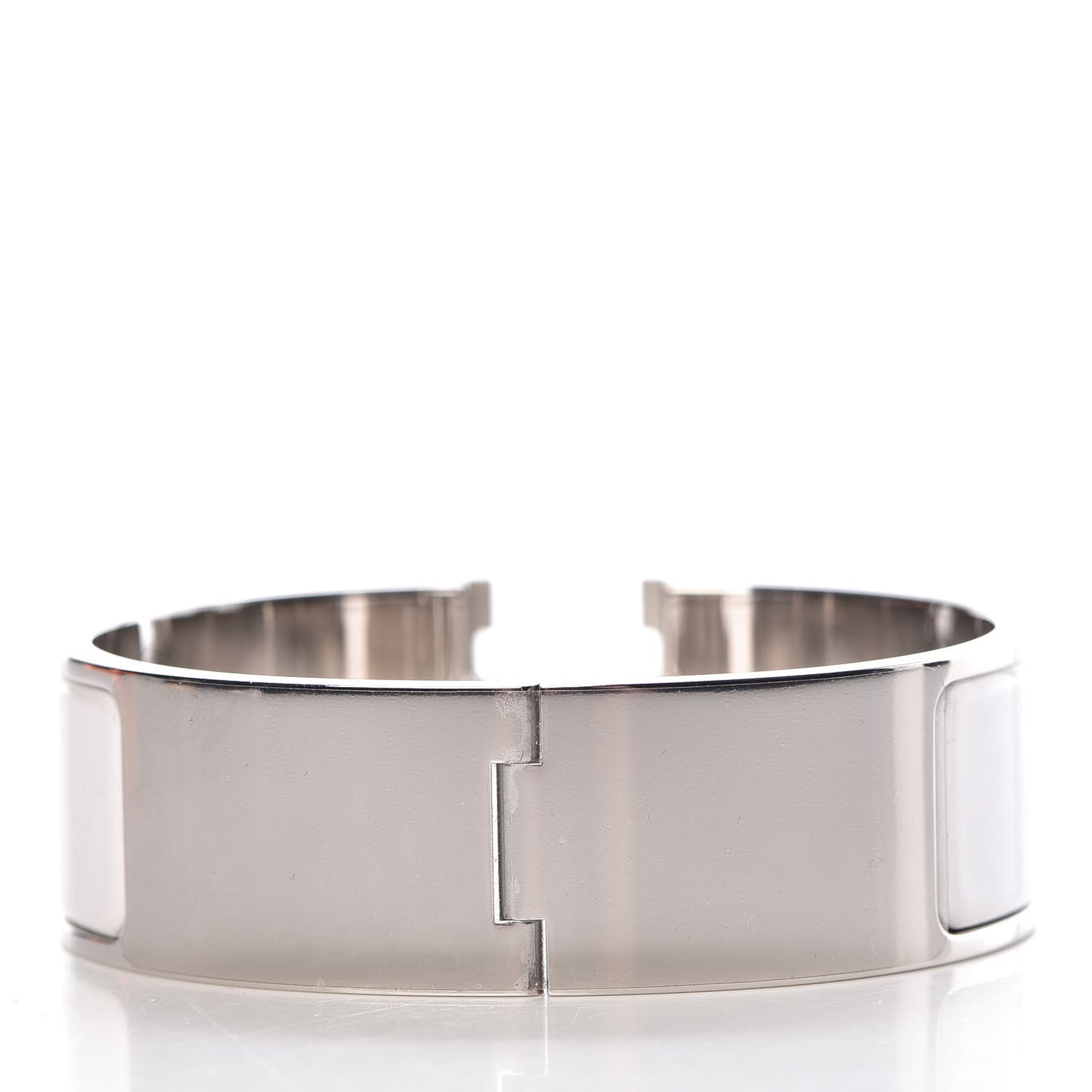 Enamel Wide Clic Clac H Bracelet GM White