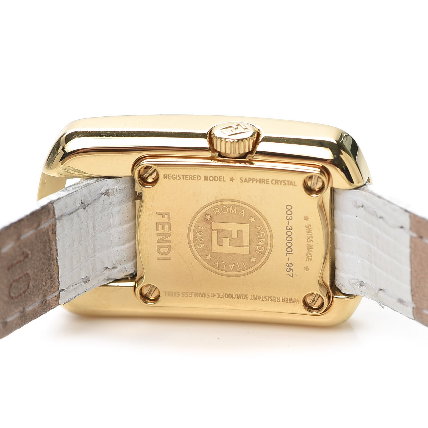 Fendi Stainless Steel Calfskin Diamond 29mm Chameleon Quartz Watch White 4 of 6