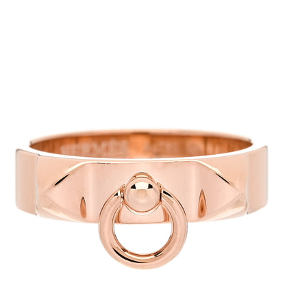 Hermes 18K Rose Gold PM Collier De Chien Ring 54 7 1 of 5