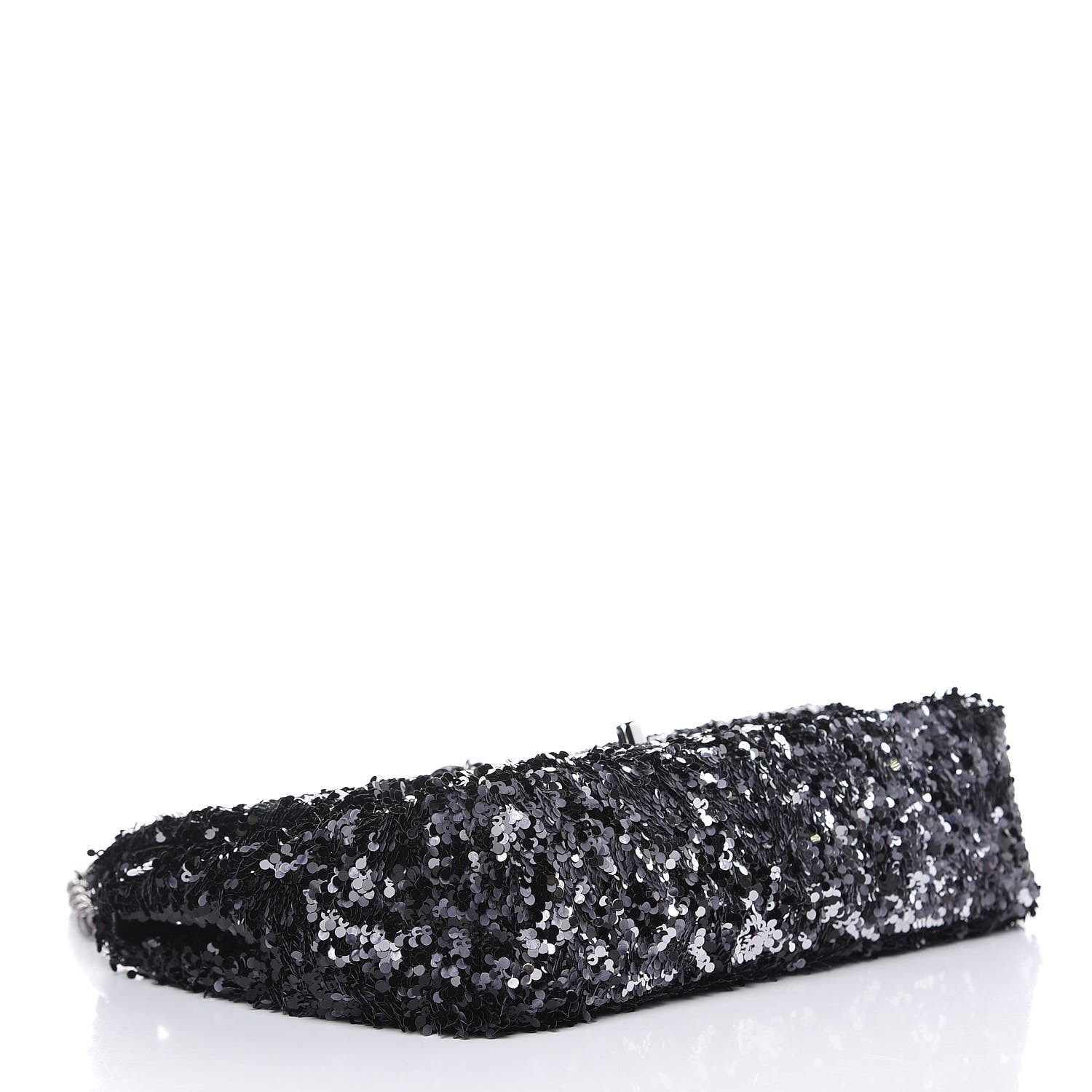 Chanel Sequin Medium Single Flap Silver Black 4 of 11
