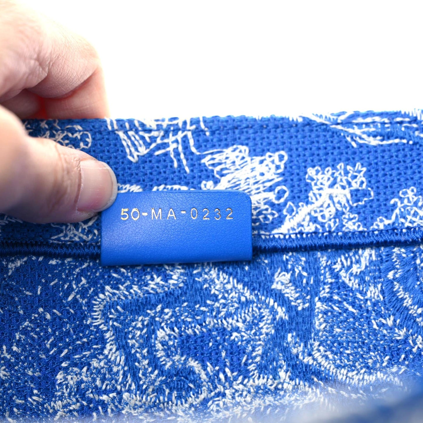 Canvas Embroidered Medium Dioriviera Toile De Jouy Book Tote Fluorescent Blue