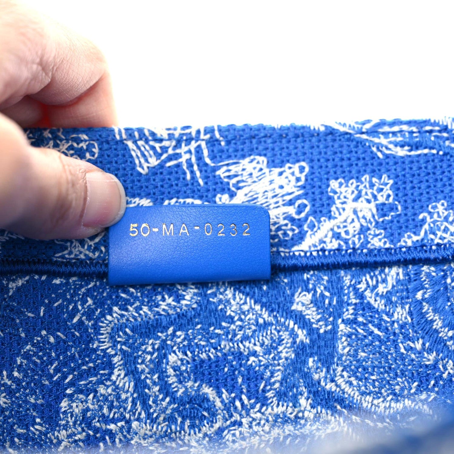 Christian Dior Canvas Embroidered Medium Dioriviera Toile De Jouy Book Tote Fluorescent Blue 10 of 12