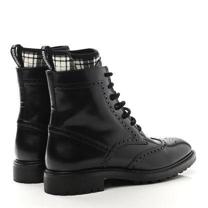 Christian Dior Calfskin Tartan D-Order Low Boot 39 Black White 4 of 8