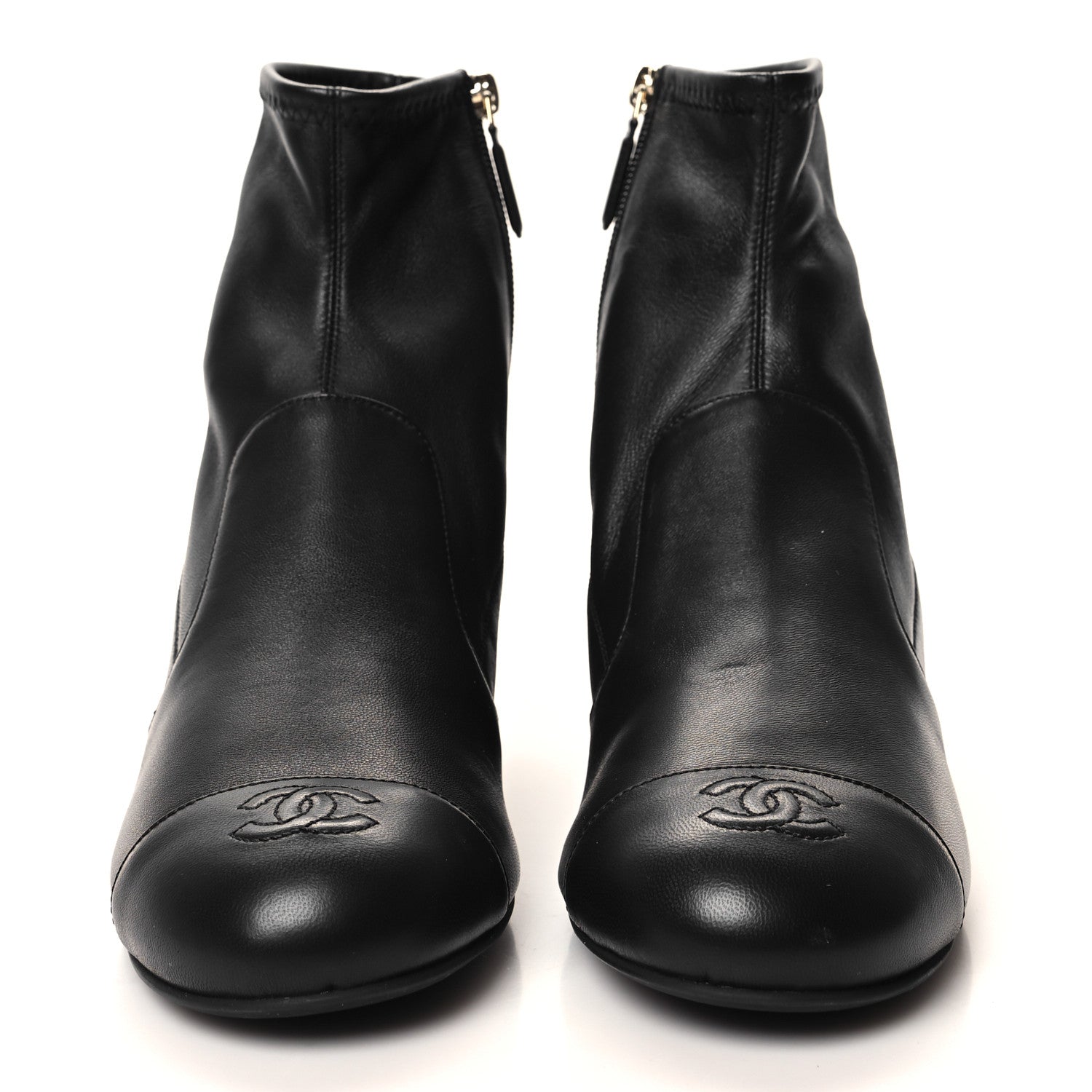 Chanel Stretch Lambskin Cap Toe CC Short Boots 41 Black 2 of 8