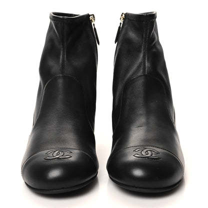 Chanel Stretch Lambskin Cap Toe CC Short Boots 41 Black 2 of 8