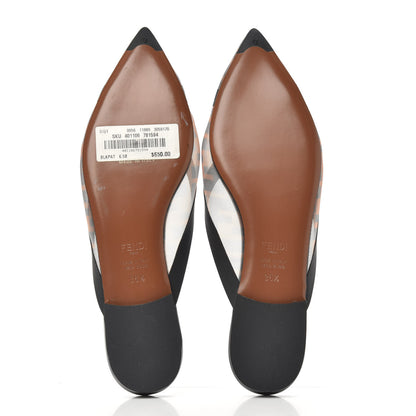 Fendi Technical Mesh Vitello FF Colibri Flat Mules 36.5 Tobacco Moro Black 5 of 8
