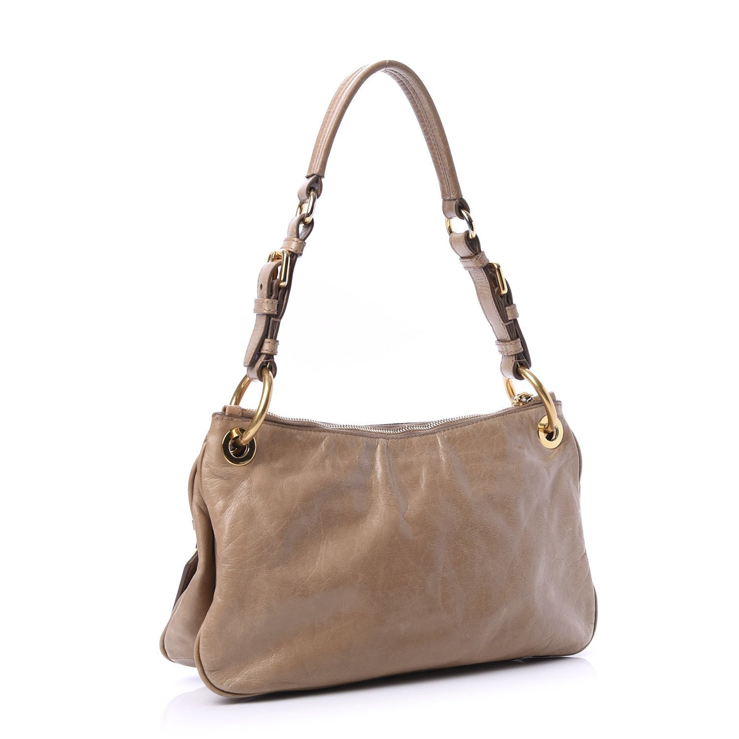 Vitello Shine Shoulder Bag Cammeo