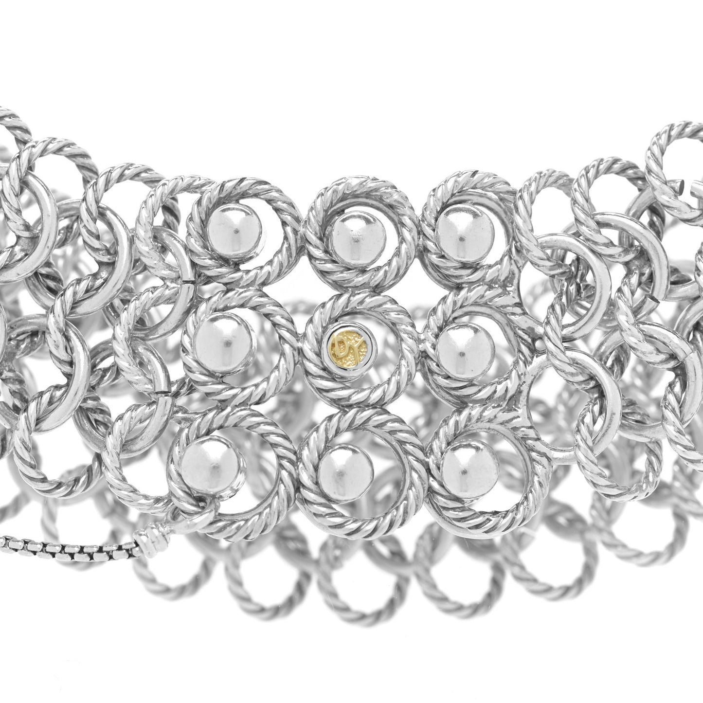 Sterling Silver 18K Yellow Gold Chainmail Collar Necklace