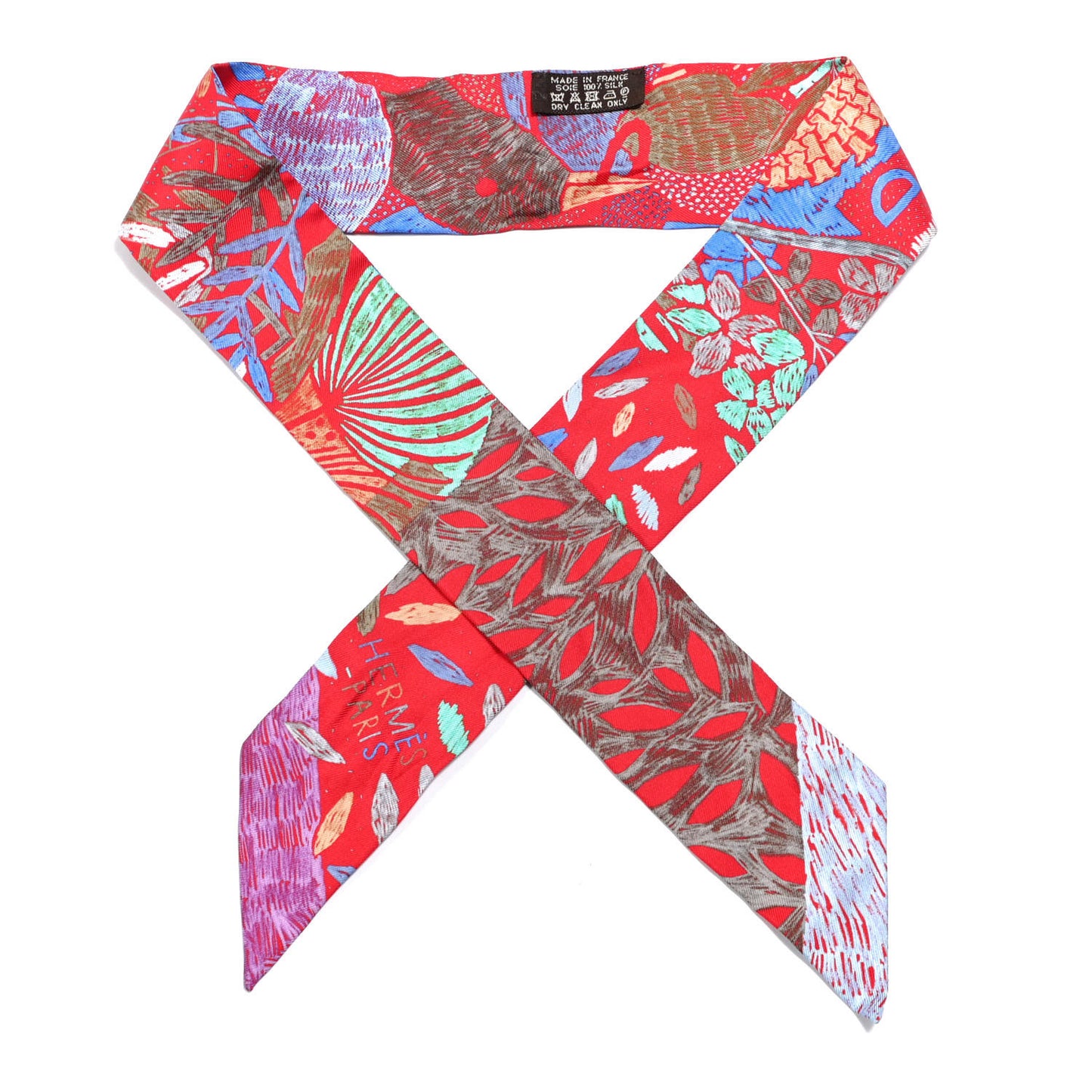 Silk Chacun Fait Son Nid Twilly Rouge Bleu Violet