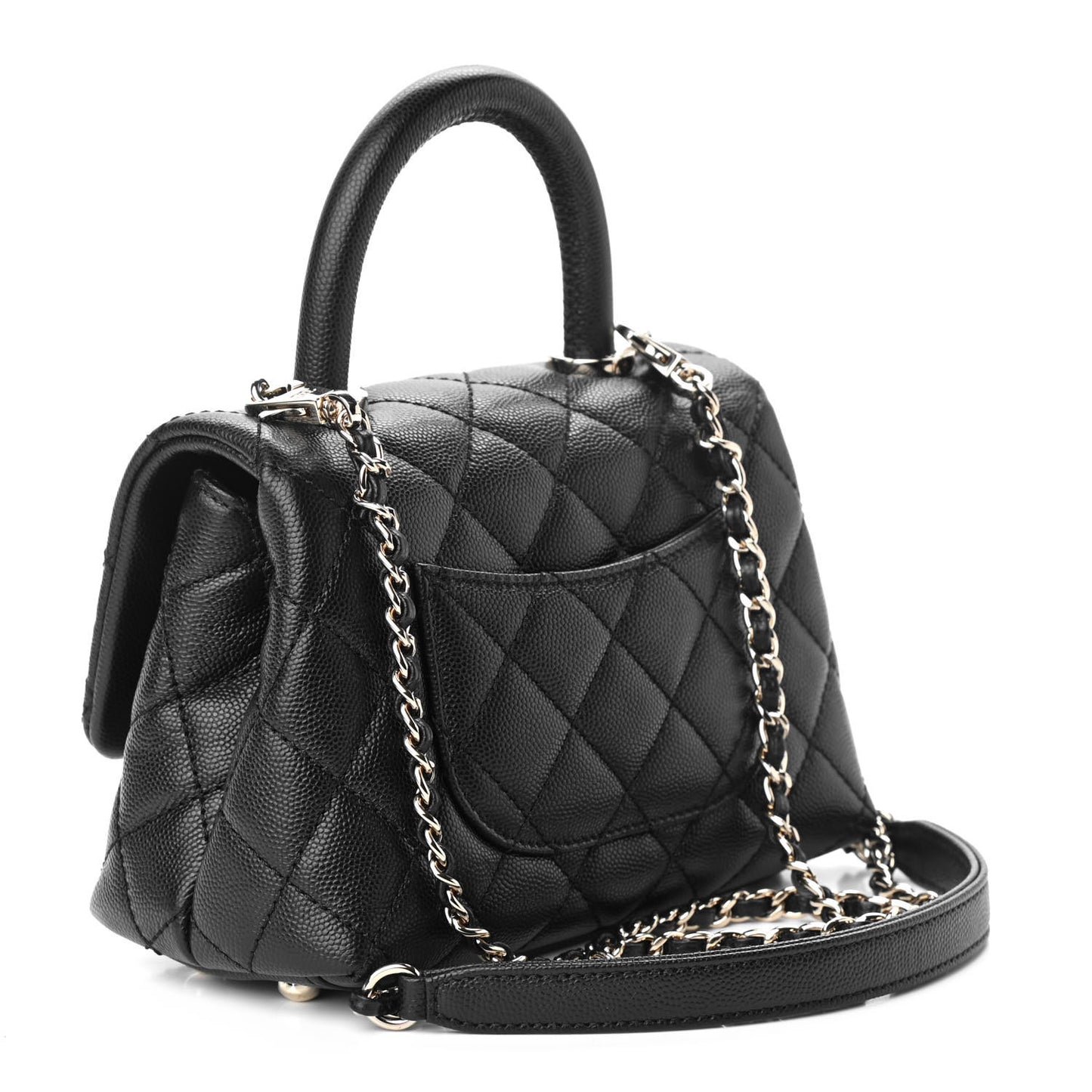 Caviar Quilted Extra Mini Coco Handle Flap Black