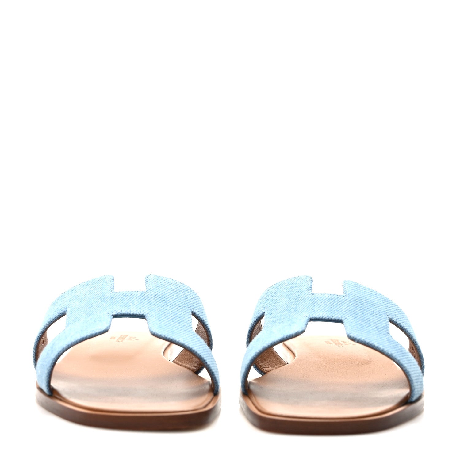 Hermes Denim Canvas Oran Sandals 37 Bleu Clair 2 of 9