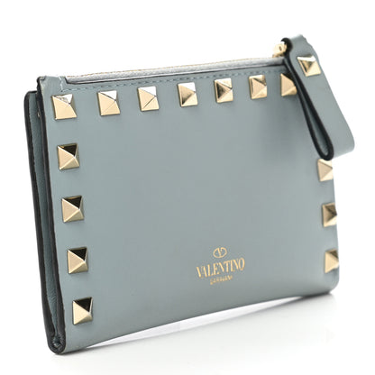 Valentino Garavani Calfskin Rockstud Bi-Fold Wallet Sky Blue 3 of 11