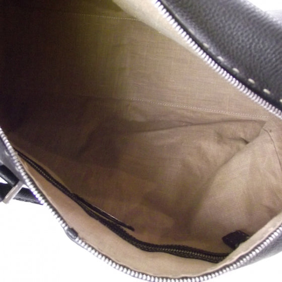 Fendi Calfskin Romano Selleria Boston Travel Bag Black 6 of 14