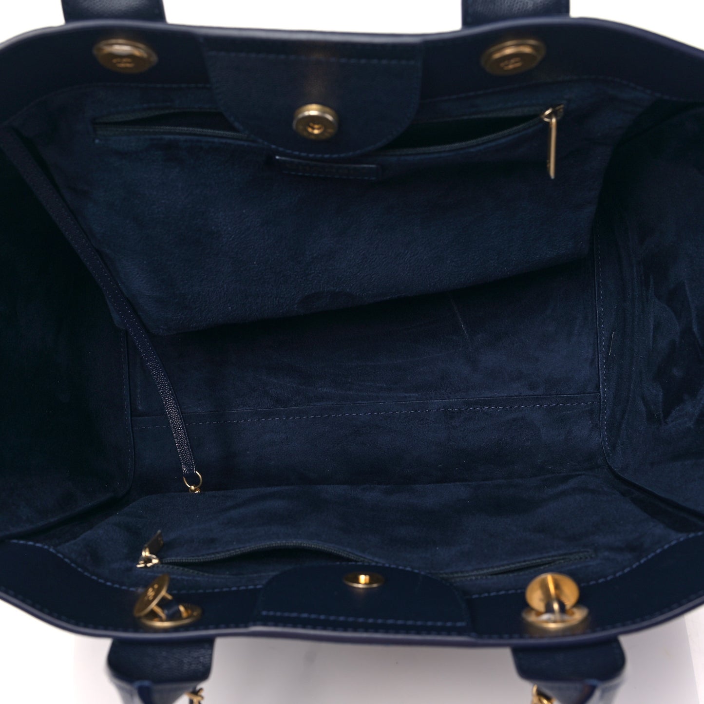 Caviar Small Studded Deauville Tote Navy