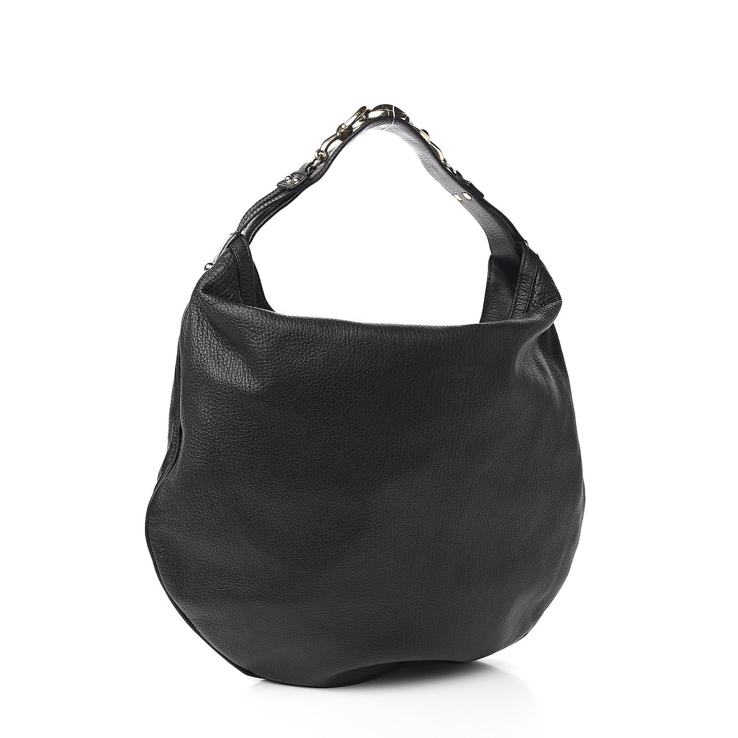 Calfskin Wave Hobo Black
