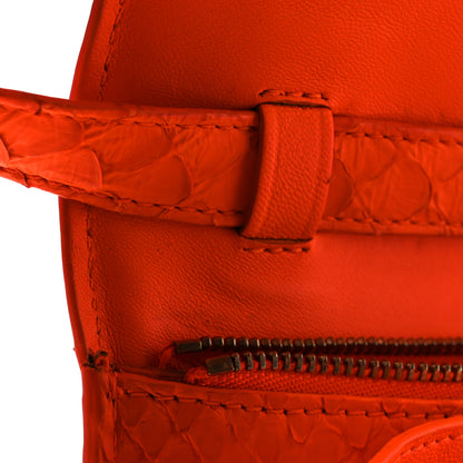 Celine Snakeskin Medium Classic Box Flap Orange 11 of 14