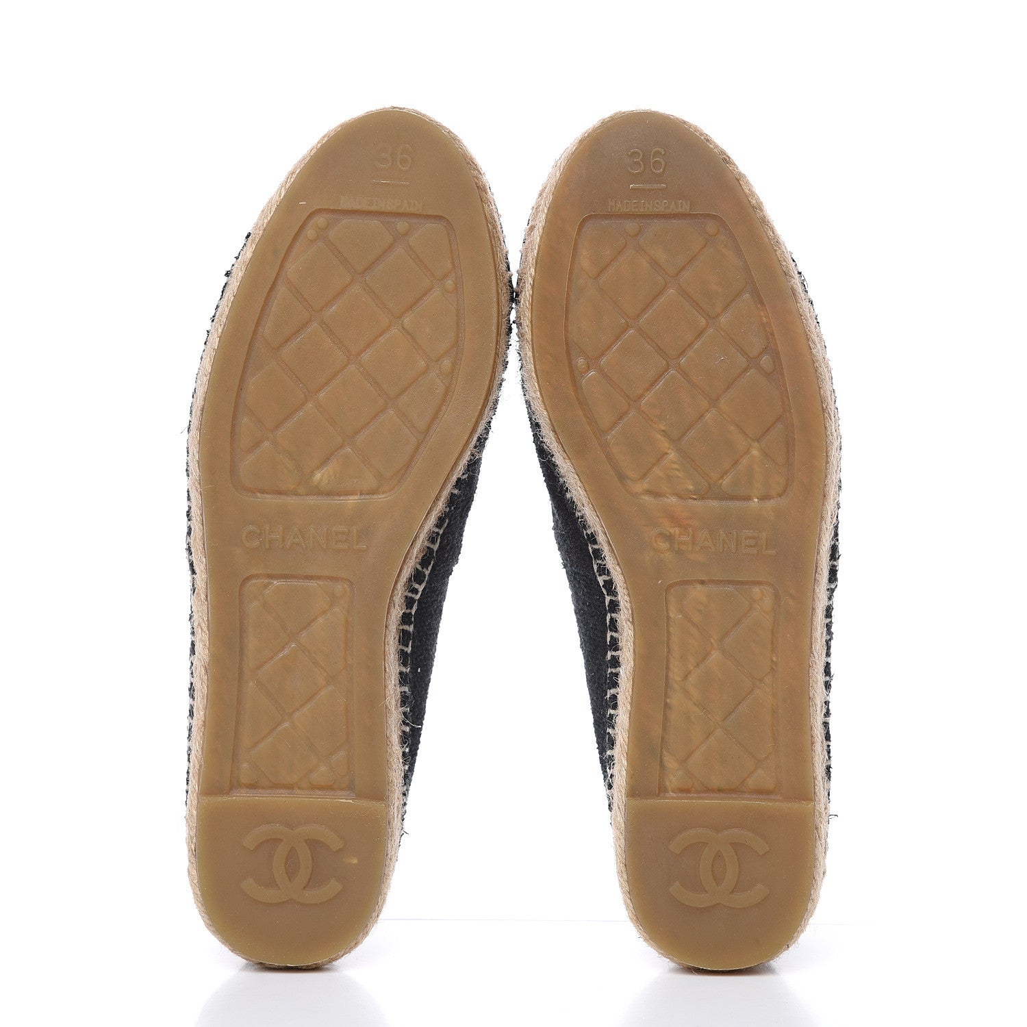 Chanel Fabric Patent Calfskin CC Espadrilles 36 Black 5 of 9
