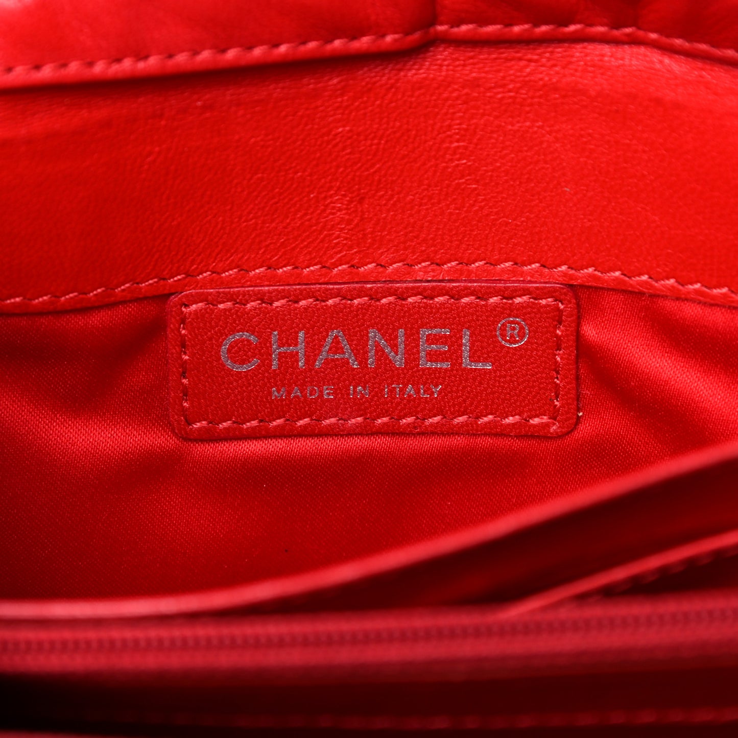 Lambskin Quilted East West Flap Clutch Red