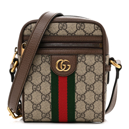 Gucci GG Supreme Monogram Web Mini Ophidia Messenger Brown 1 of 10