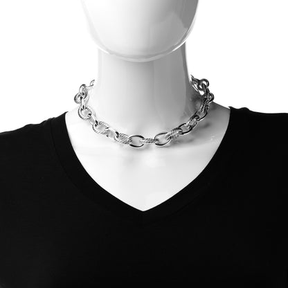 David Yurman Sterling Silver 16mm Large Oval Link Necklace 2 of 6