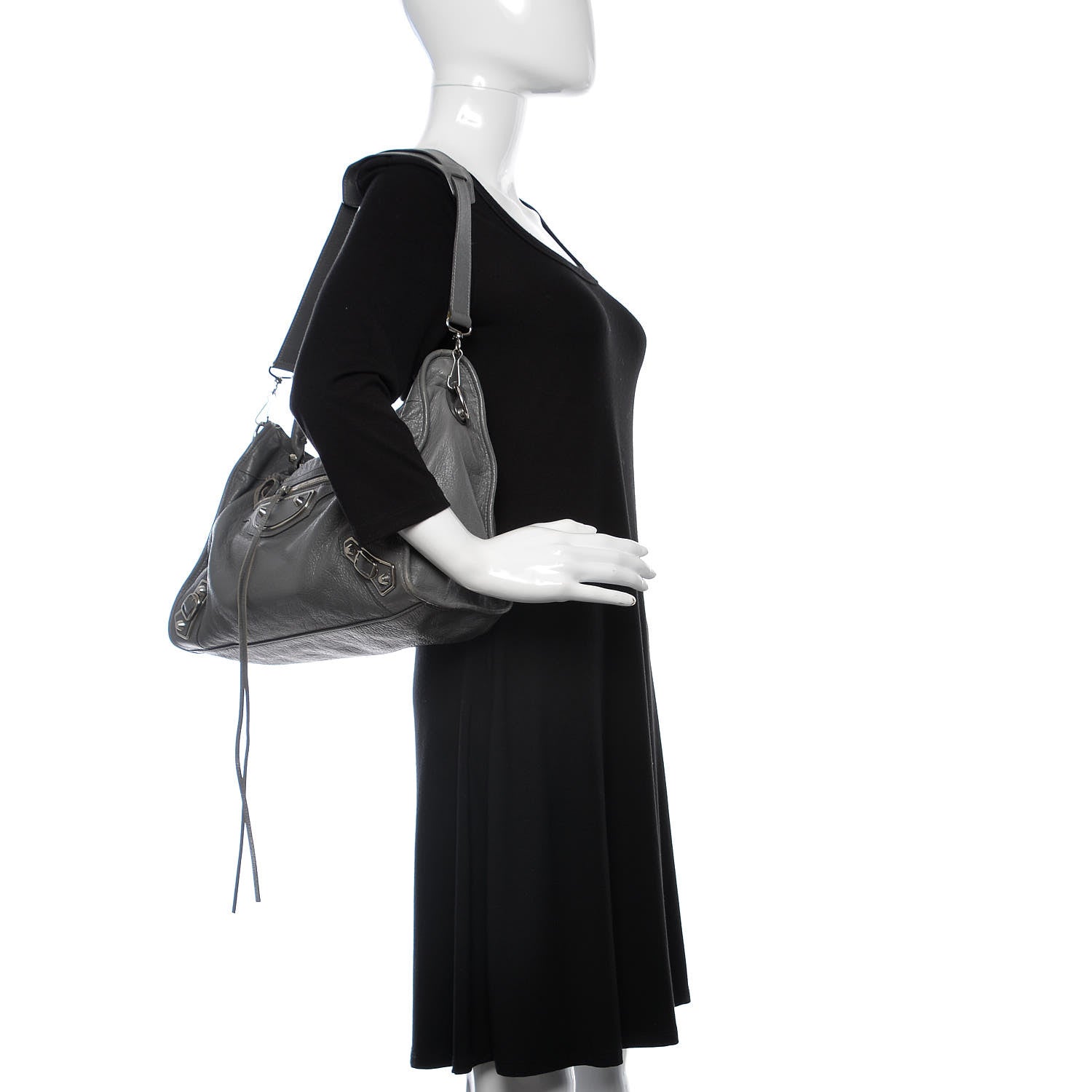 Balenciaga Chevre Silver Metallic Edge Hardware City Gris Cendre 3 of 13