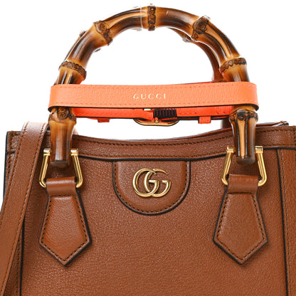 Gucci Wonka Grain Calfskin Mini Diana Tote Bag Cuir Orange Fluo 8 of 10