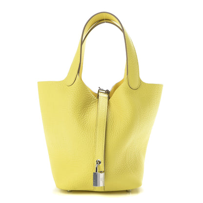 Hermes Taurillon Clemence Picotin Lock 18 PM Lime 1 of 9