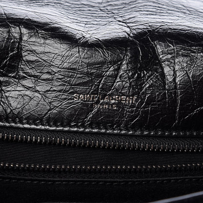Saint Laurent Crinkled Calfskin Matelasse Monogram Medium Niki Chain Satchel Black 6 of 10