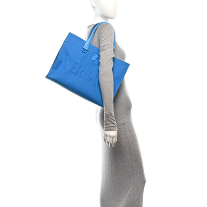 Versace Canvas Calfskin La Medusa Tote Bag Blue 2 of 11