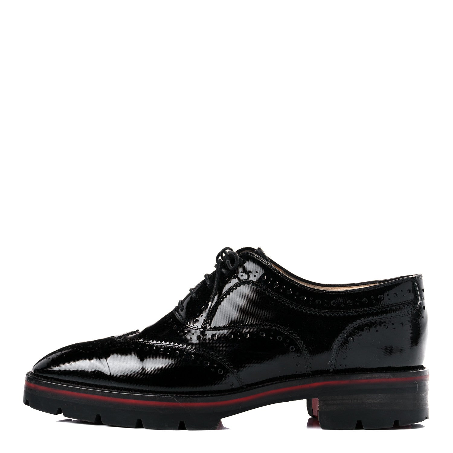 Christian Louboutin Patent Charletta Brogue Oxfords 37.5 Black 1 of 14