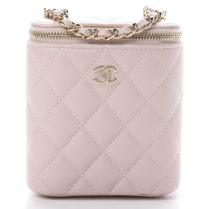 Chanel Caviar Quilted Small Vertical Coco Beauty Vanity Case With Chain Light Pink 8 of 11
