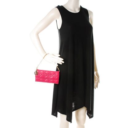 Christian Dior Lambskin Cannage Rendez-vous Chain Wallet Pink 2 of 9