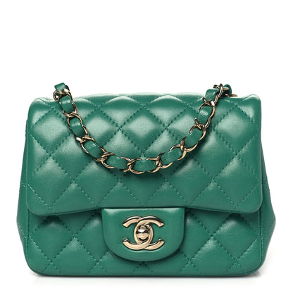 Chanel Lambskin Quilted Mini Square Flap Green 1 of 10