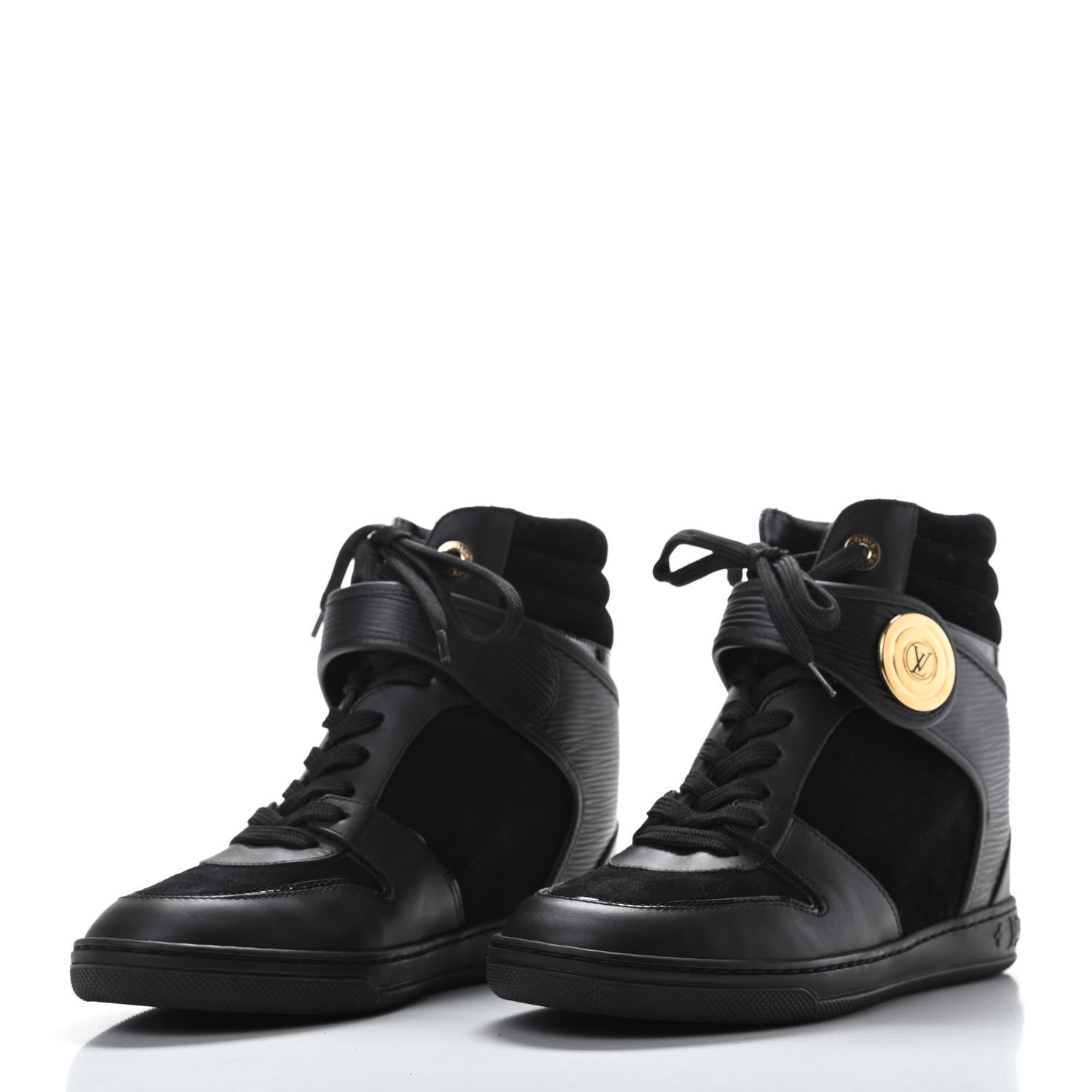 Louis Vuitton Epi Suede Postmark Wedge Sneakers 38 Black 3 of 8