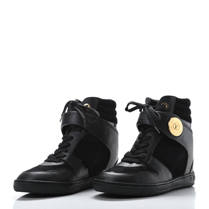 Louis Vuitton Epi Suede Postmark Wedge Sneakers 38 Black 3 of 8