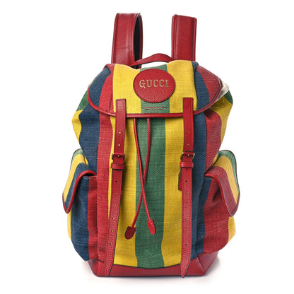 Gucci Canvas Marley Stripe Script Logo Gucci 100 Backpack Multicolor 1 of 9