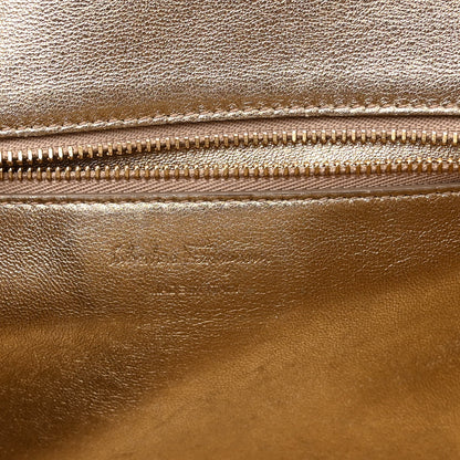 Salvatore Ferragamo Calfskin Sofia Rainbow Top Handle Bag Black 6 of 10