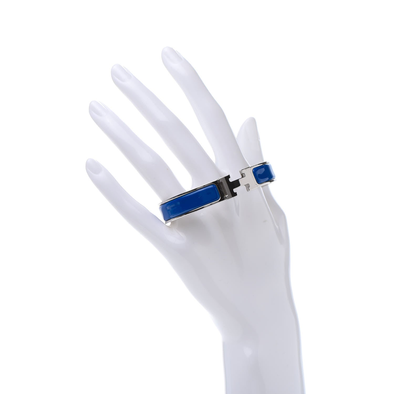 Hermes Narrow Enamel Clic Clac H Bracelet PM Blue Electrique 2 of 4