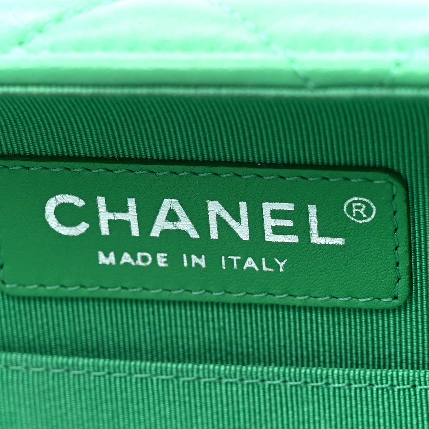 Quilted Lambskin Metal Bar Clutch Bag Green