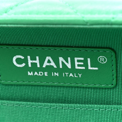 Chanel Quilted Lambskin Metal Bar Clutch Bag Green 6 of 12