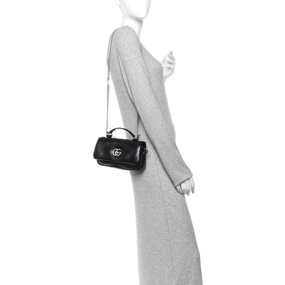 Gucci Lambskin Mini GG Milano Top Handle Shoulder Bag White 2 of 9