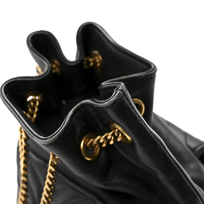 Saint Laurent Lambskin Matelasse Monogram Joe Nano Bucket Bag Black 12 of 13