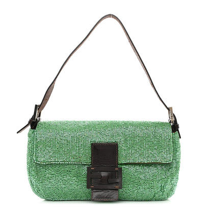 Fendi Beaded Baguette Green 1 of 20