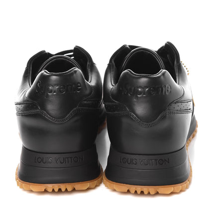 Louis Vuitton X SUPREME Calfskin Run Away Sneakers 7.5 Black 6 of 10