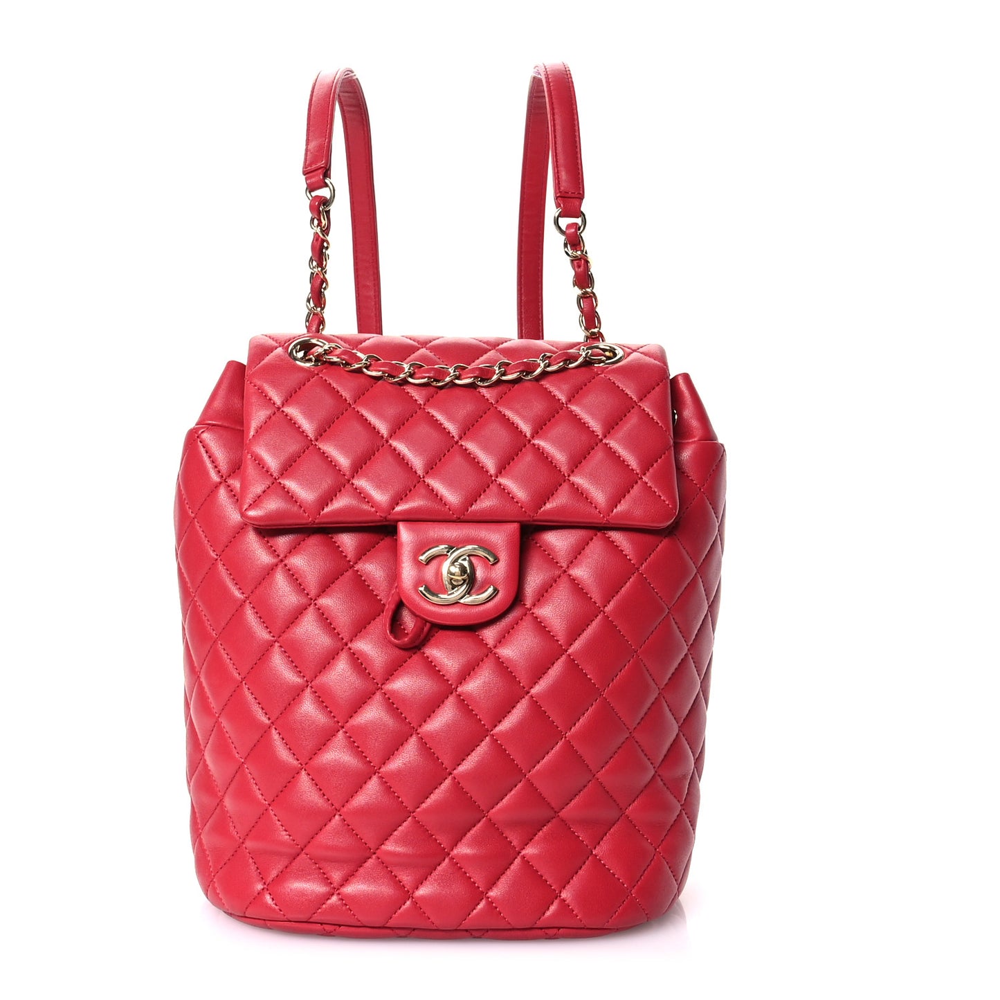 Lambskin Quilted Small Urban Spirit Backpack Red